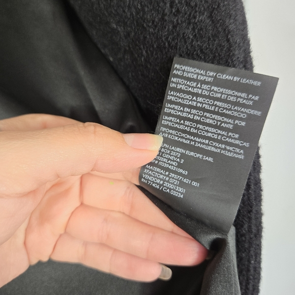 Club Monaco Halli Black Wool and Lamb Leather Coat Sz Small Italian Fabric - Picture 10 of 16